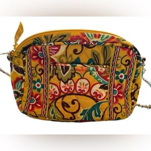 Vera Bradley Provencal Patter Yellow Multicolor Credit Card Pockets Crossbody